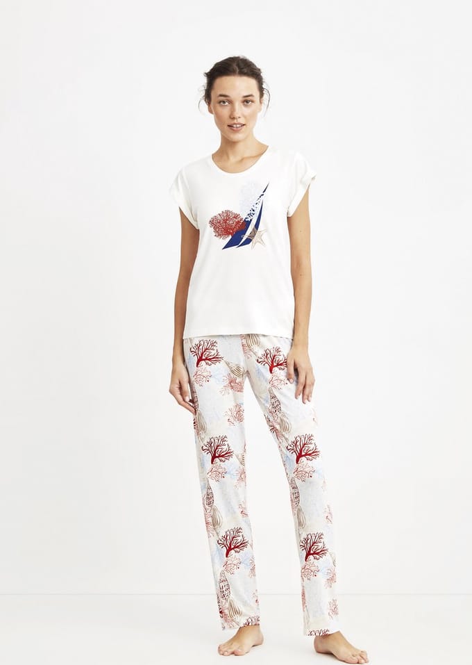Nautica - Dames Pyjama Set, Korte Mouwen - L
