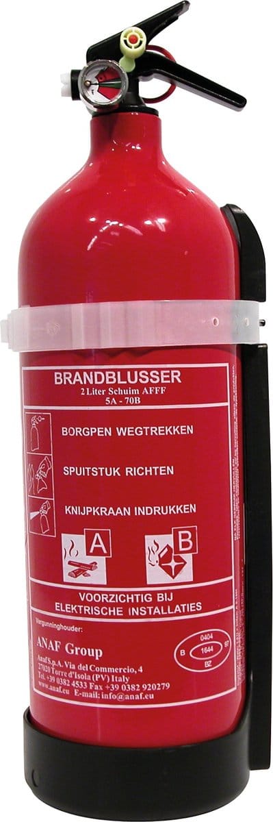 Carpoint Brandblusser klasse AB 2 Liter Schuimblusser met muurbeugel