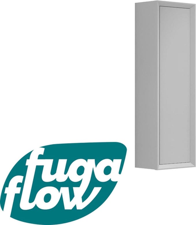 FugaFlow Eccelente Arredo Hoge Kast - 120x34.5x34.5cm - 1 deur - mat greige (grijs) - MDF