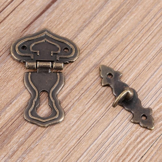 10 Stuks Retro Stijl Bronskleur Sieradendoos Kist Sluiting Gesp Hasp Houten Doos