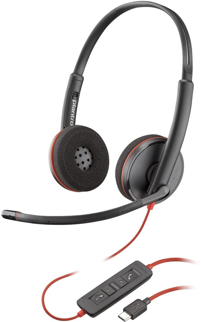 HP Poly Blackwire C3220 On Ear headset Kabel Stereo Zwart Headset, Microfoon uitschakelbaar (mute), Volumeregeling Computer