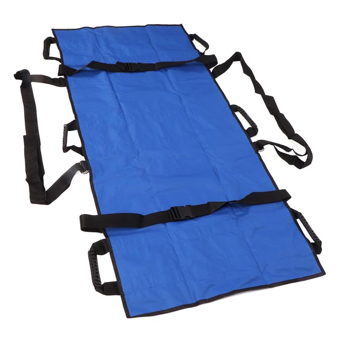 Drap de Transfert Patient Réutilisable Lavable Coussin de Repositionnement de Lit avec Poignée Renforcée pour Tourner blue