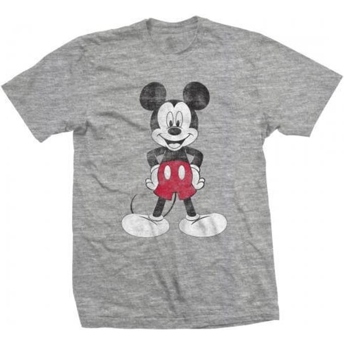 Disney Katoenen T-shirt voor volwassenen Mickey Mouse Pose (Grijs)