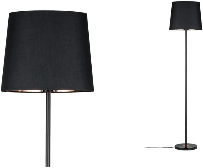 Neordic Staande lamp Enja E27 max. 20W Zwart, Koper Textiel, Marmer, Metaal