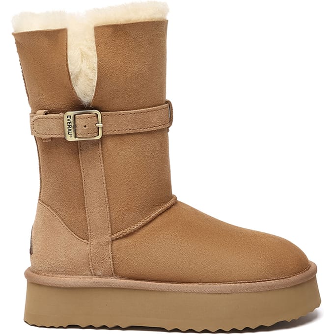 EVER AU Australia Dames Brush 3-Way Style Platform Mid Boots