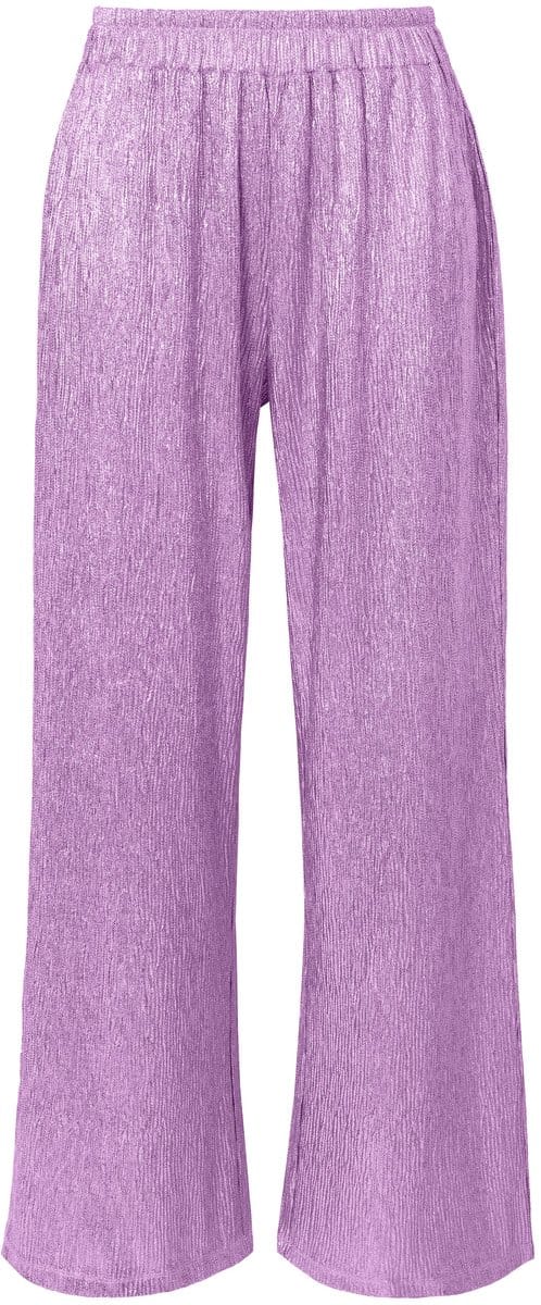 Studio Untold - Dames - Glitterbroek wide straight legs glittereffect - Donker magenta - Maat 52