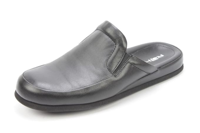 Rohde Leren Heren Pantoffels Instap - Zwart - 47