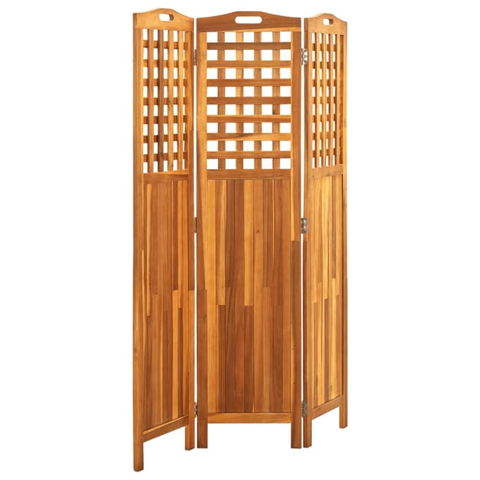 vidaXL - Kamerscherm - met - 3 - panelen - 121x2x170 - cm - massief - acaciahout