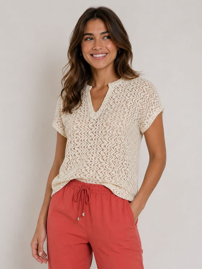 Elvira Collections Top julia ecru dessin
