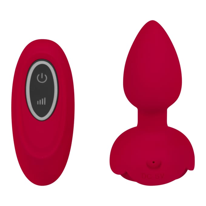 Rozen-anaalplug met LED-licht, 9,5 cm