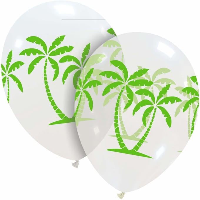 Palmboom ballonnen mix, 6 stuks, 30cm