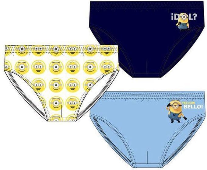 Minions – 3 x onderbroek maat 104/110 - 4/5 jaar
