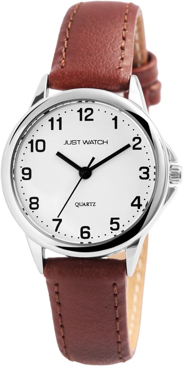 JUST WATCH dameshorloge van echt leer Brigitt met echte leren band, 3 ATM, inclusief geschenkdoos, Basic