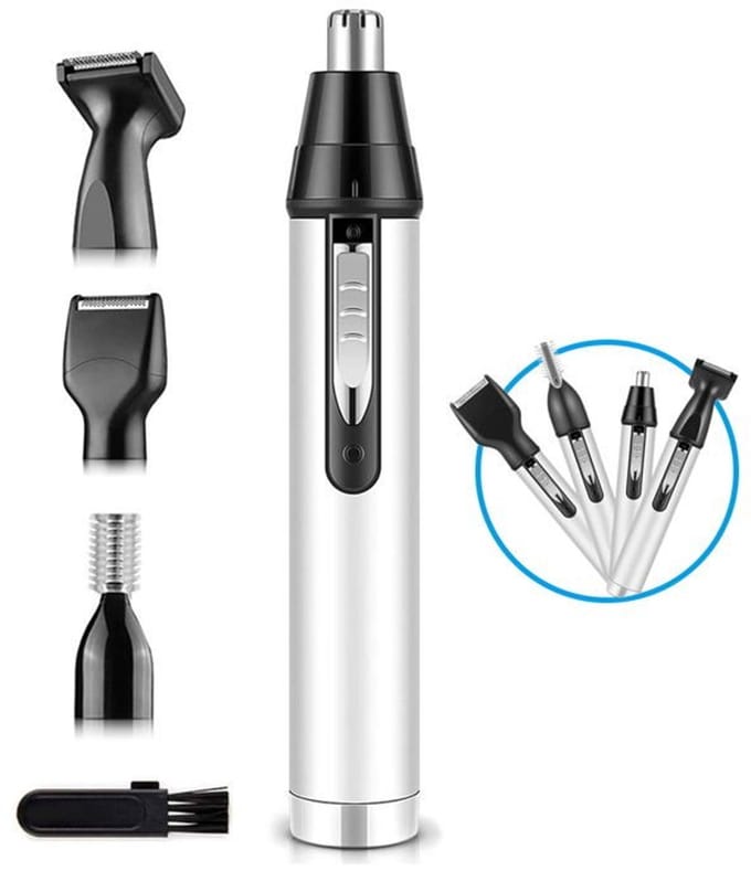 Trimmer voor oor- en neushaar bij mannen, verbeterde versie, 4-in-1 multifunctionele, oplaadbare professionele trimmer