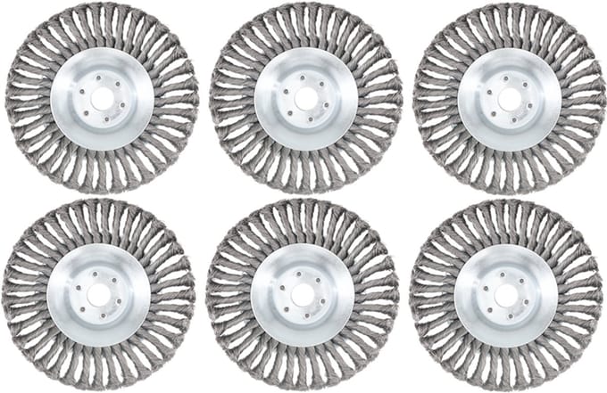 Kibani universele onkruidborstel - 20 cm - per 6 - staal - max. toerental 10.000 p/m - inclusief vulring - onkruidverwijderaar – tuingereedschap