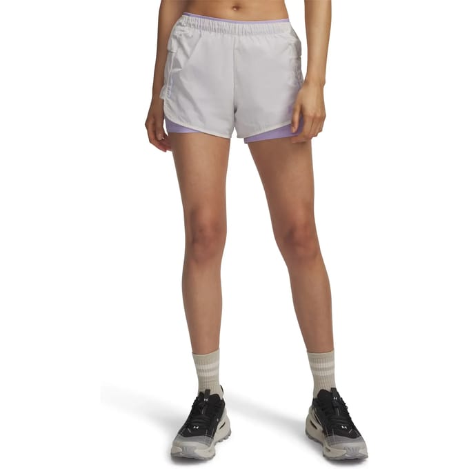 Under Armour Explor Trail Ultra Lined  Hardloopshorts Dames-wit, paars