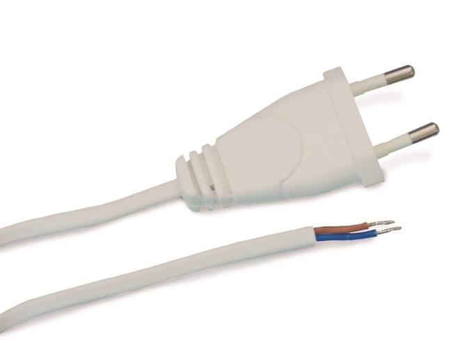 Goobay Kabel met eurostekker voor montage, 1,5 m, wit