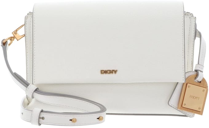 DKNY Leren schoudertas Alya Flap Crossbody Marshmallow crème