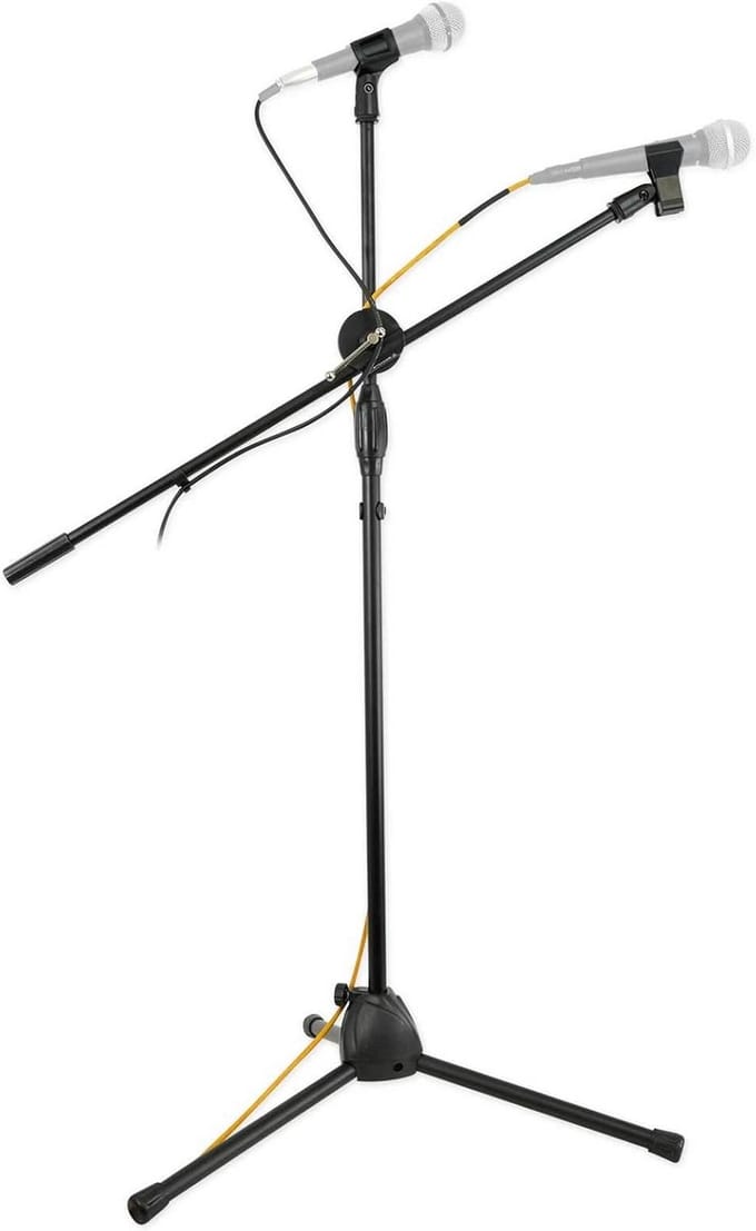 Dubbele Microfoonstandaard met Boomarm en Clips