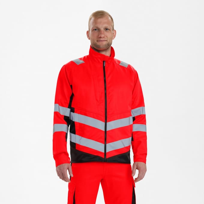 Engel Safety Light werkjack 1545-319 - Hi-vis Red / Black - S