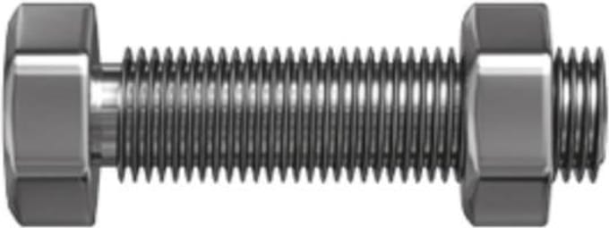 Tapbout met moer. M8 x 40mm. lang. RVS-A2. 5 stuks Bouten. Ifix.