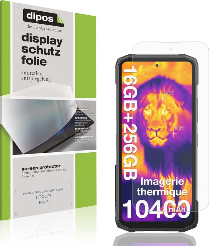 dipos – 4x Matte Beschermfolie geschikt voor DOOGEE Fire 6 | Krasbestendige & antireflecterende Screenprotector Ultra-Thin