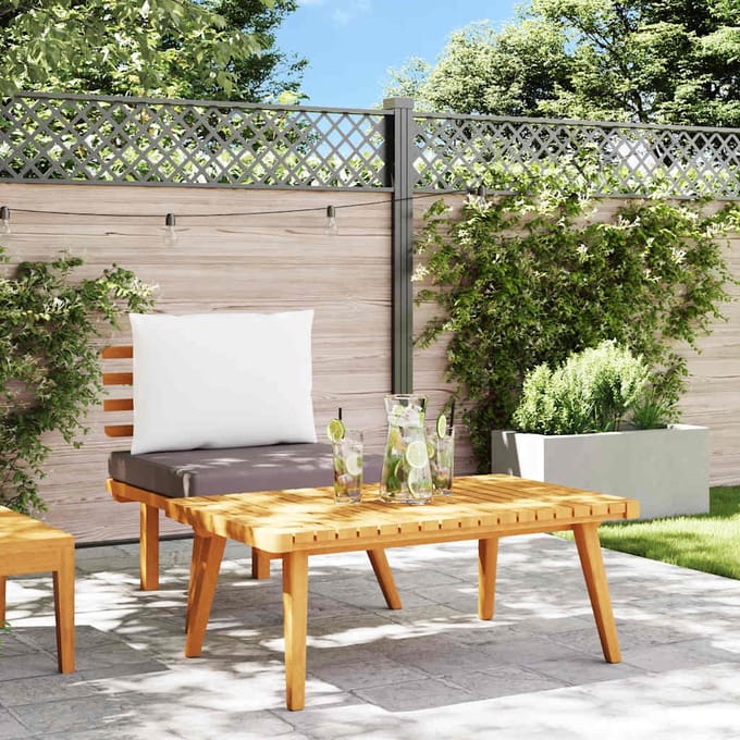 vidaXL - 2-delige - Loungeset - met - kussens - massief - acaciahout