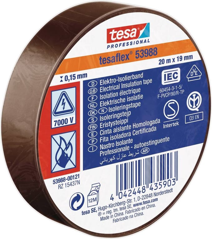 tesa tesaflex Isolatietape Bruin (l x b) 25 m x 19 mm 1 stuk(s)