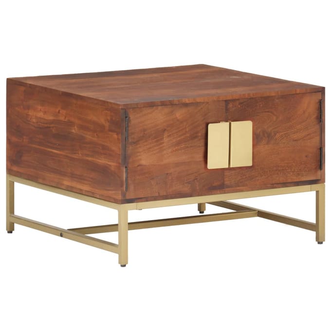 vidaXL - Salontafel - 67x67x45 - cm - massief - mangohout - honingbruin