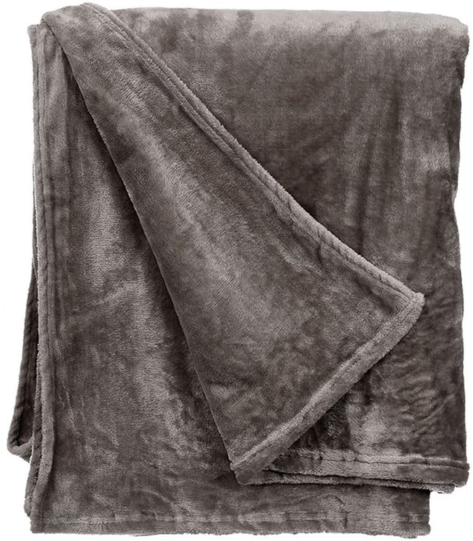 Giftdecor Fleece deken/plaid - donkergrijs - polyester - 130 x 160 cm - Fluffy/zachte stof