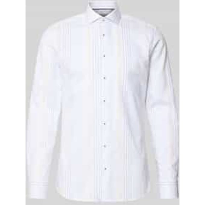 Slim fit zakelijk hemd van katoen met haaikraag