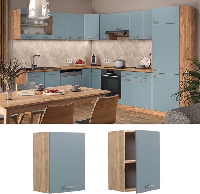 Keuken Hangkast 45 cm Blauwgrijs Eiken Module Kast