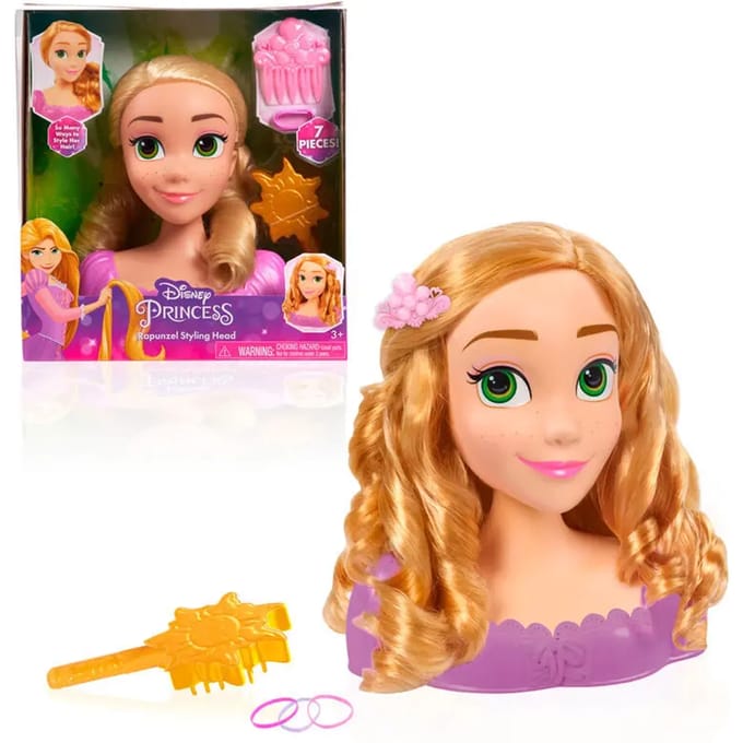 Disney Princess Rapunzel Styling Hoofd – Met Haaraccessoires