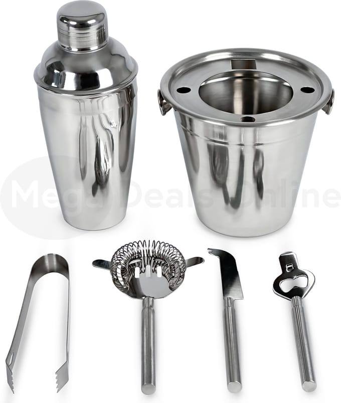 MDO Cocktailshaker - 6-delig - cocktailshaker set - 500ML - RVS