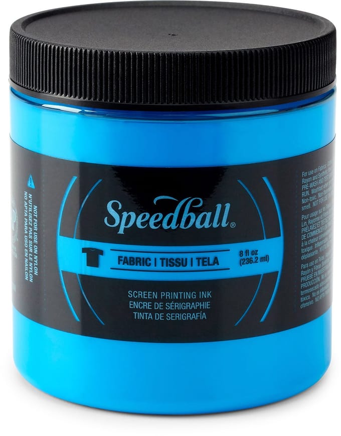 Fabric ink fluo blue screen printing -Speedball