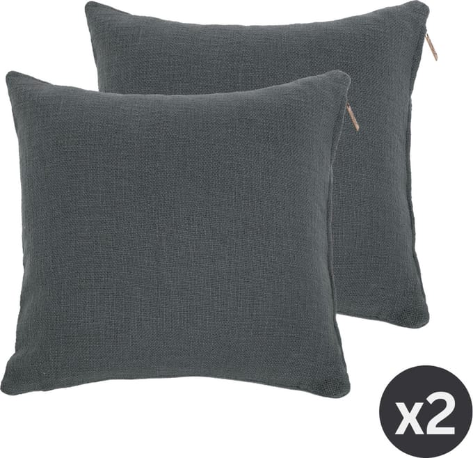 Tiseco - Kussen (gevuld) COTTON SLUB - SET/2 - 45x45 cm - Grijs