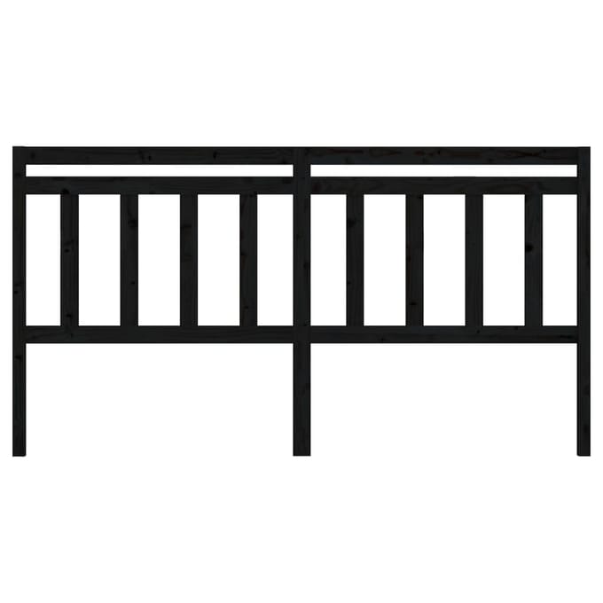 vidaXL - Hoofdbord - 206x4x100 - cm - massief - grenenhout - zwart