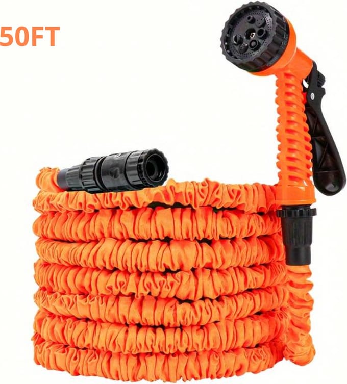 Nivard Tuinslang Flexibel - Tuinslangen - Haspel - Spuitpistool - 15 Meter - Oranje