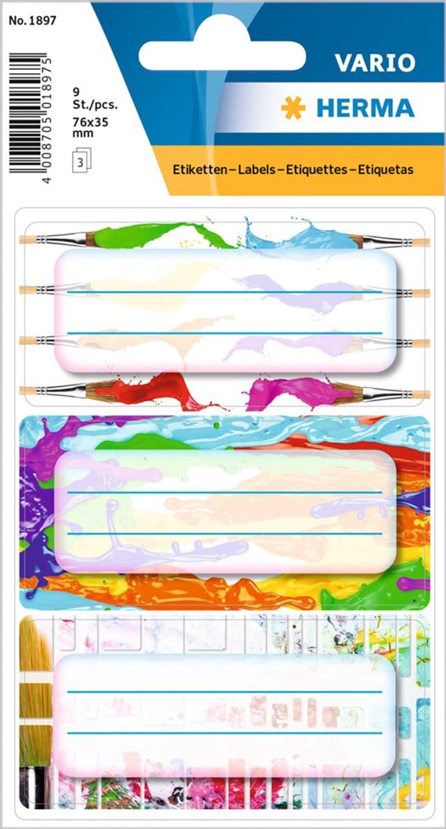 Herma boekenetiketten gekleurd, 76 x 35 mm