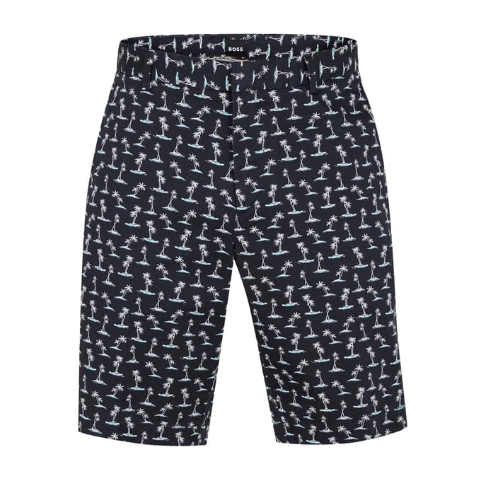 Boss Heren Chino Shorts met all-over print (Pastelblauw)