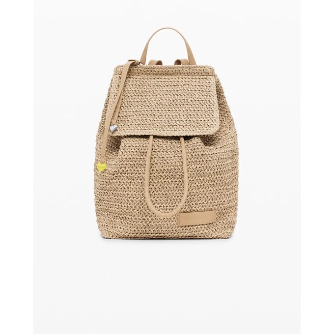 Desigual vrijetijdsrugzak handtas Half Logo Raffia Backpack Natural beige