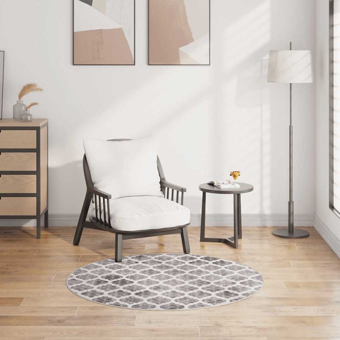 vidaXL - Vloerkleed - wasbaar - ø120 - cm - meerkleurig