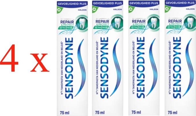 Sensodyne - Tandpasta - Repair & Protect - Extra Fresh - 75ml x 4