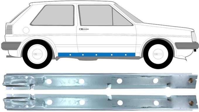Reparatie dorpel voor Volkswagen Golf 2 1982-1992 / Links + Rechts / Set
