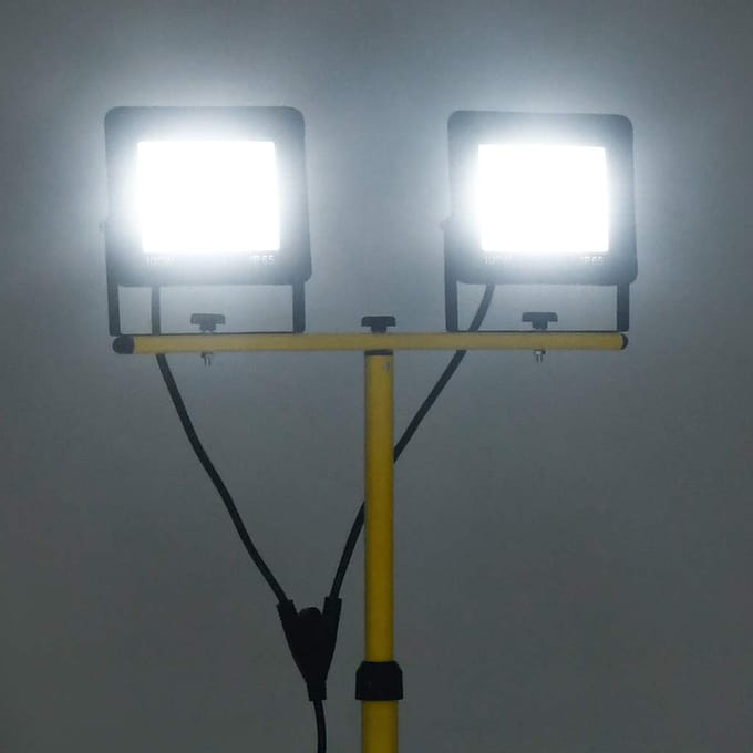 vidaXL Spotlight met statief LED 2x100 W koudwit
