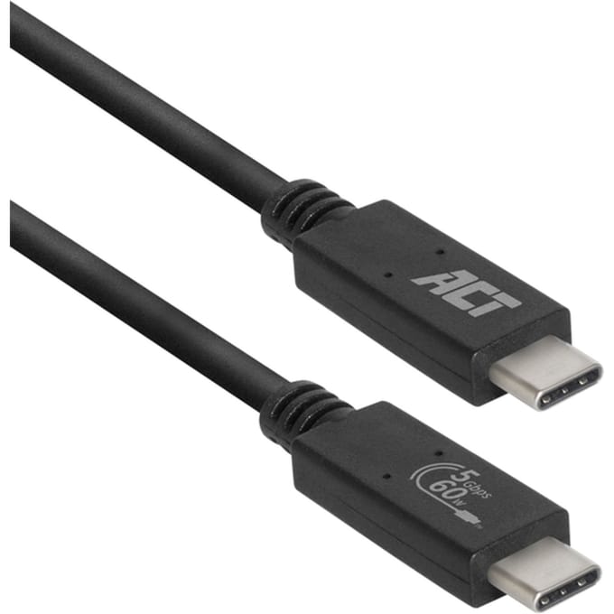 ACT Gecertificeerde USB-C Kabel | 3.2 Gen1 | Aansluitkabel | C male - C male | 5Gbps AC7402