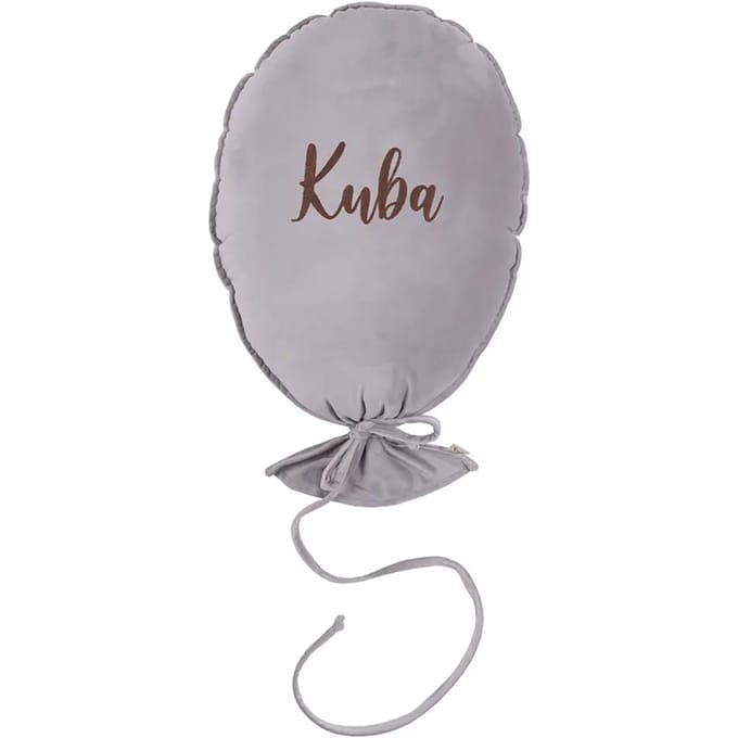 Gepersonaliseerd deluxe zilvergrijs balonikussen Malomi Kids