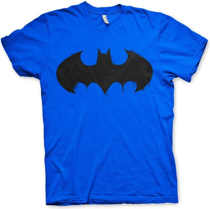 DC Comics Batman Heren Tshirt -S- Inked Logo Blauw