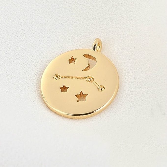 Sterrenbeeld 14k Vergulde hanger - Constellation 14k Gold Plated Pendant - Aries/Ram
