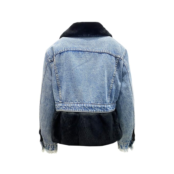 Forte Dei Marmi Couture denim jack met bontvoering